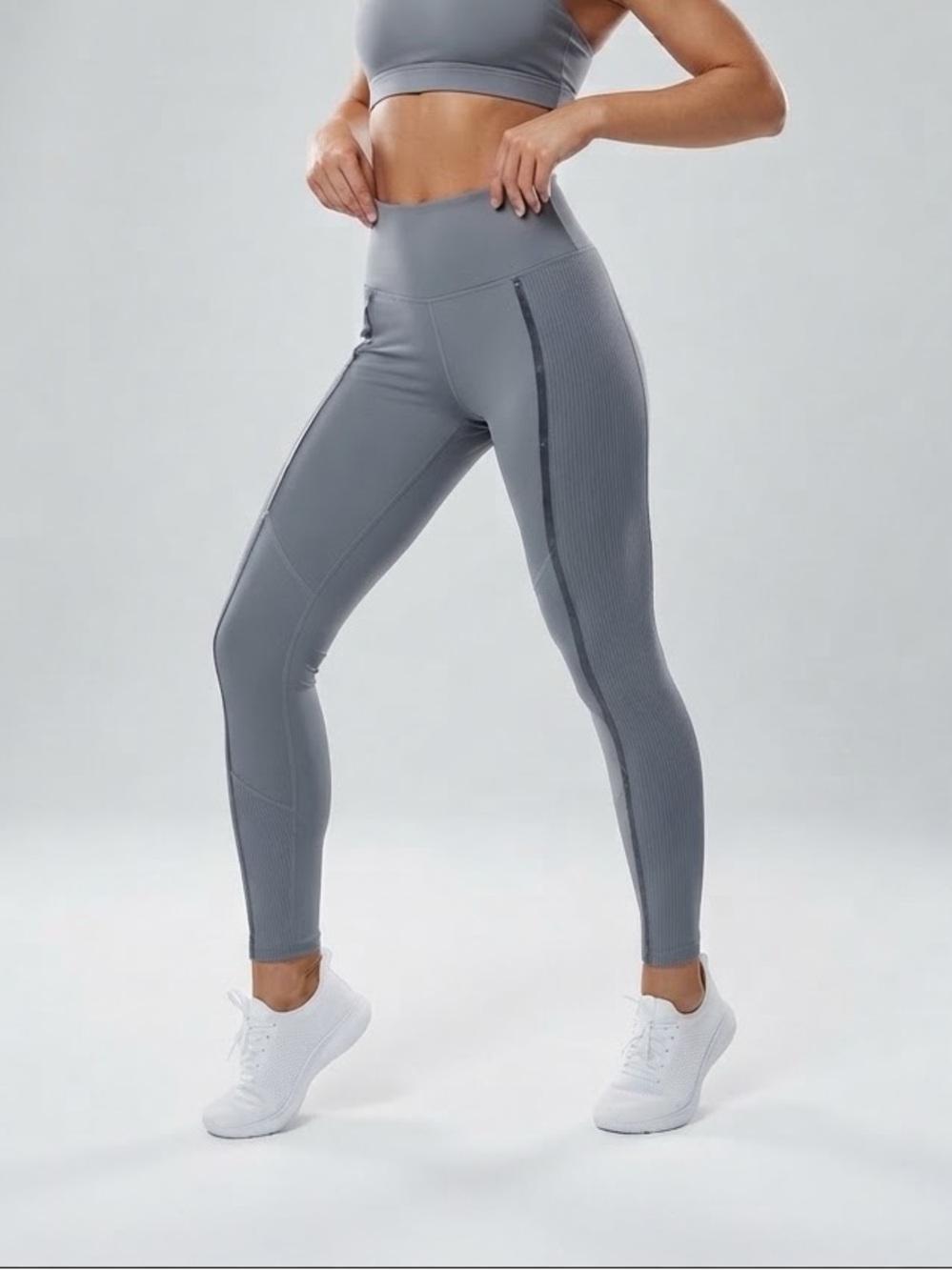 Lululemon Gloss Trim Run Super High Rise Tight 28" in Rhino Grey Size 4